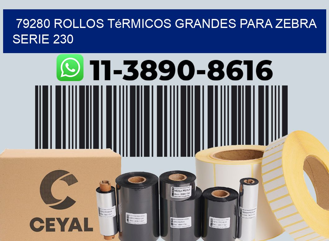 79280 rollos térmicos grandes para zebra serie 230