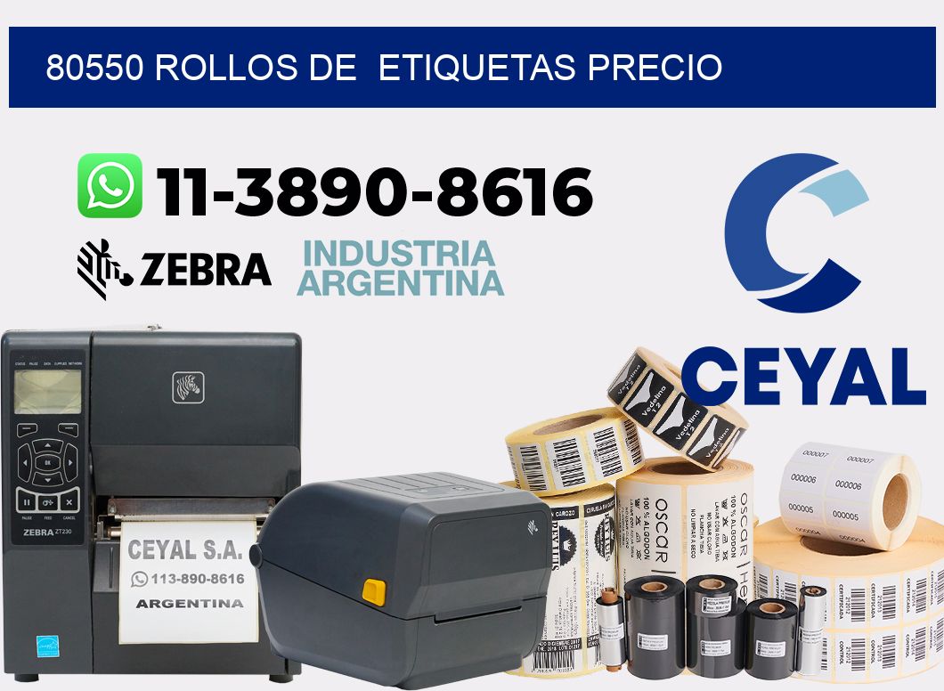 80550 rollos de  etiquetas precio