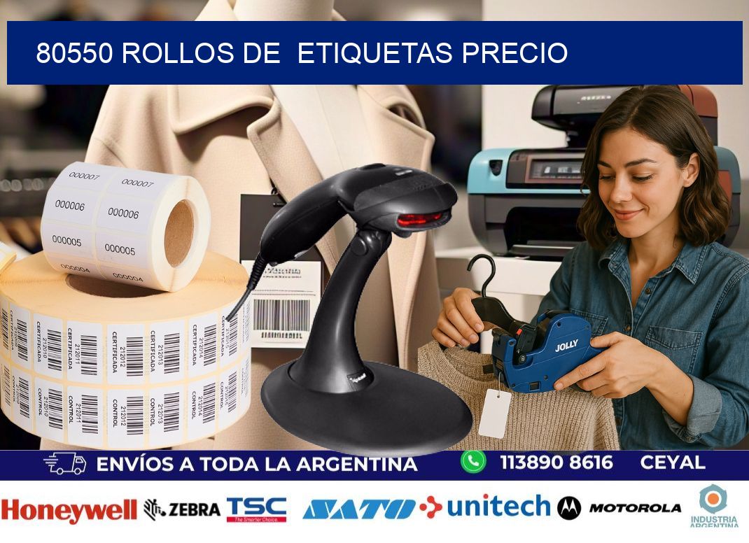 80550 rollos de  etiquetas precio