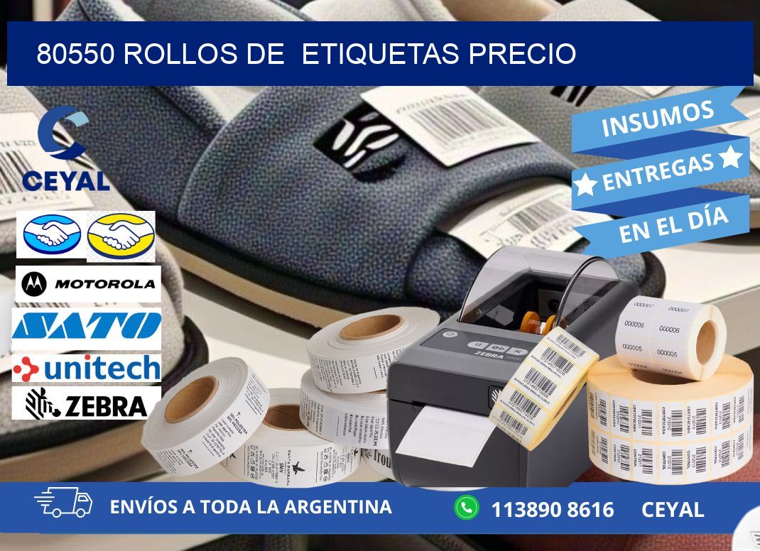 80550 rollos de  etiquetas precio