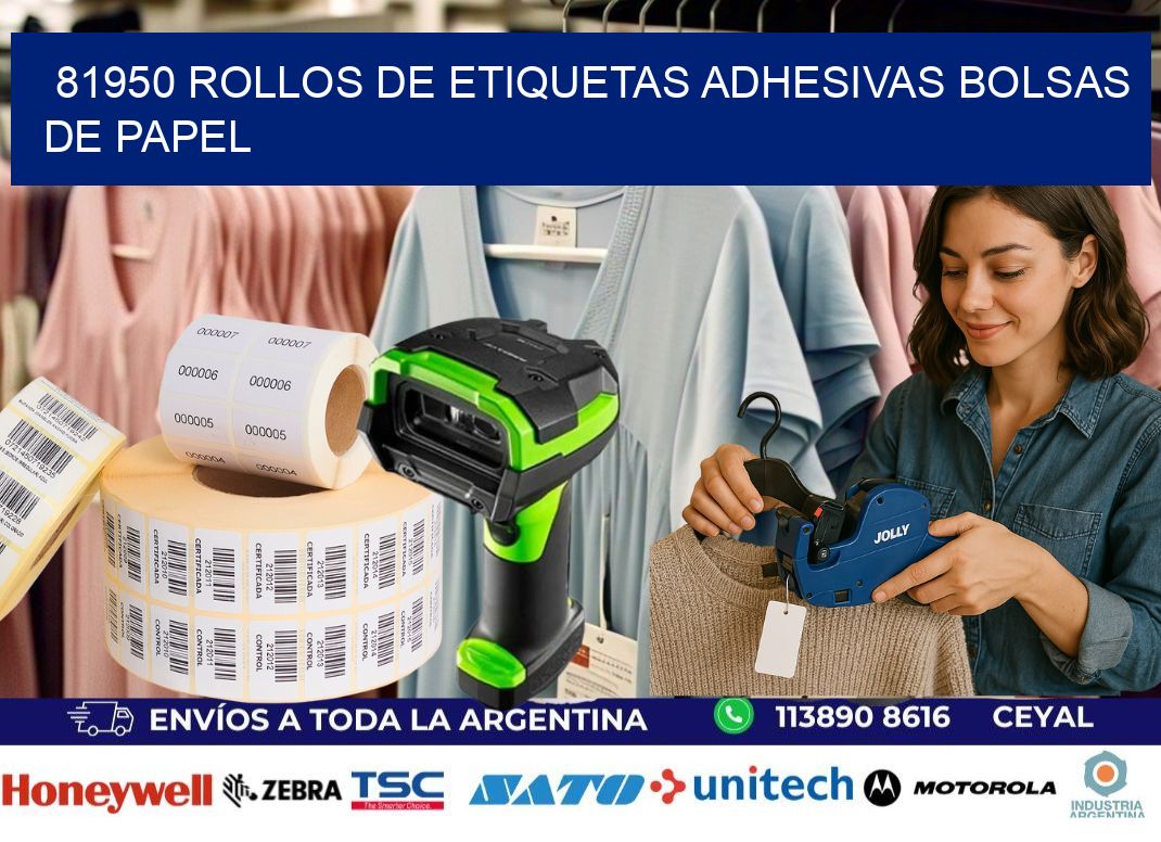 81950 rollos de etiquetas adhesivas bolsas de papel