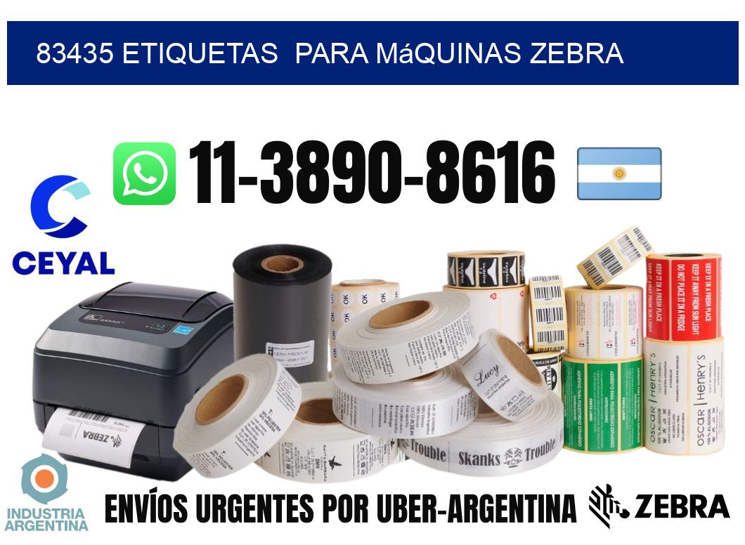 83435 etiquetas para máquinas Zebra