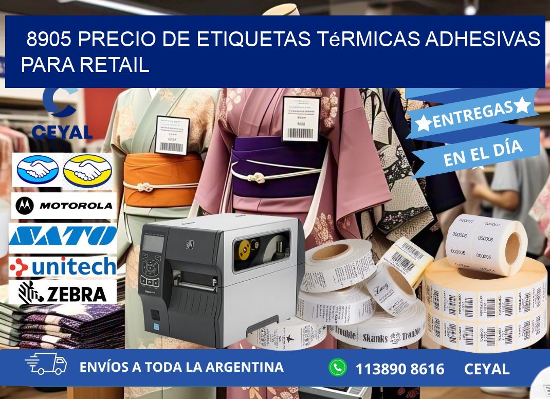 8905 precio de etiquetas térmicas adhesivas para retail