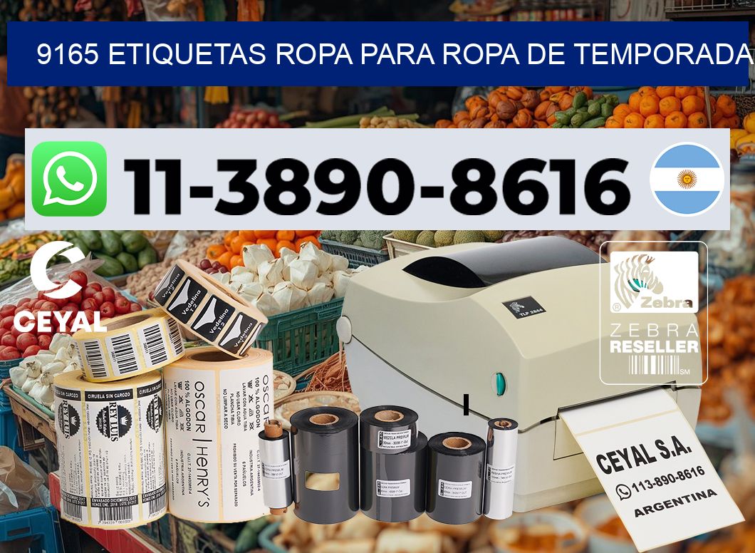 9165 Etiquetas ropa para ropa de temporada