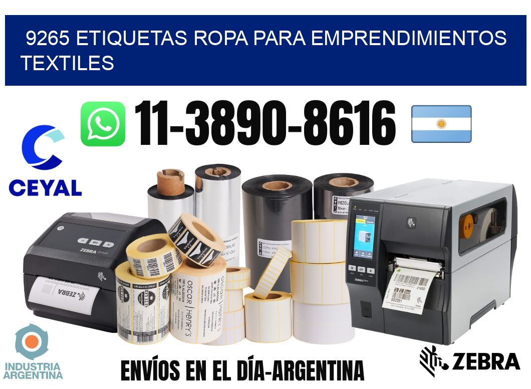 9265 Etiquetas ropa para emprendimientos textiles