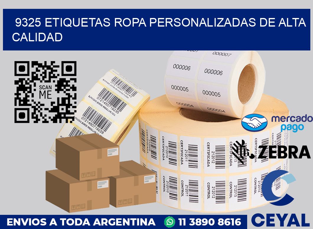 9325 Etiquetas ropa personalizadas de alta calidad