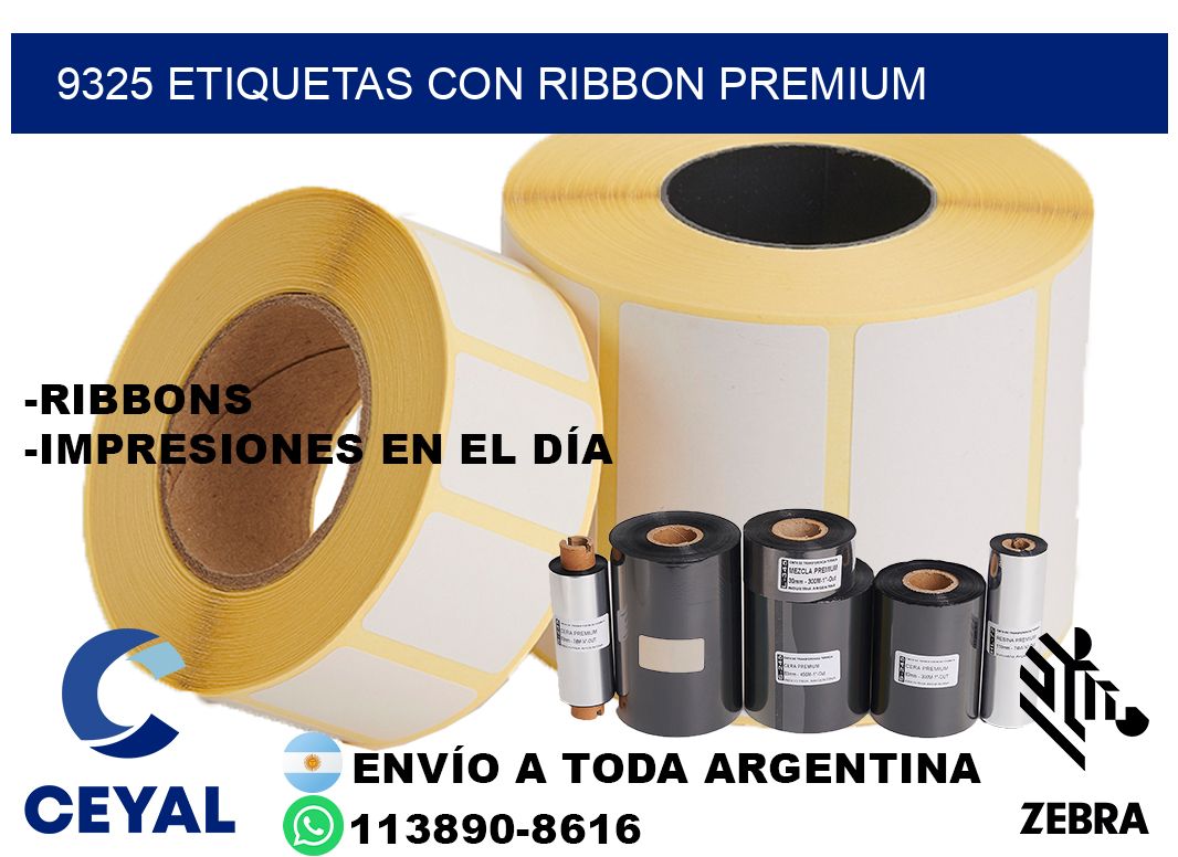 9325 etiquetas con ribbon premium
