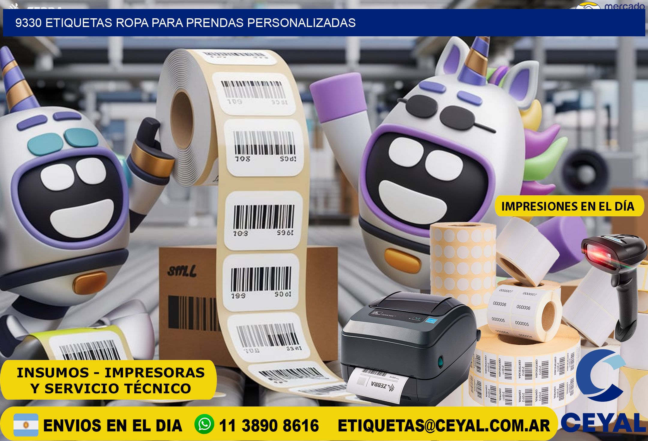 9330 Etiquetas ropa para prendas personalizadas
