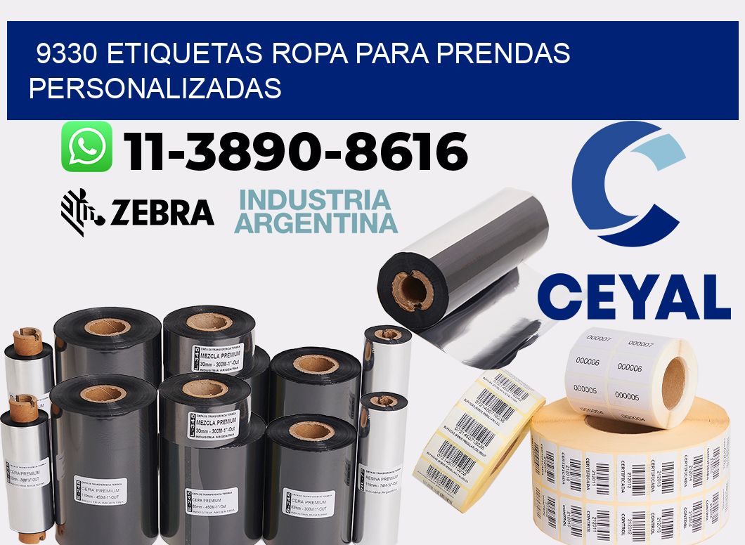 9330 Etiquetas ropa para prendas personalizadas