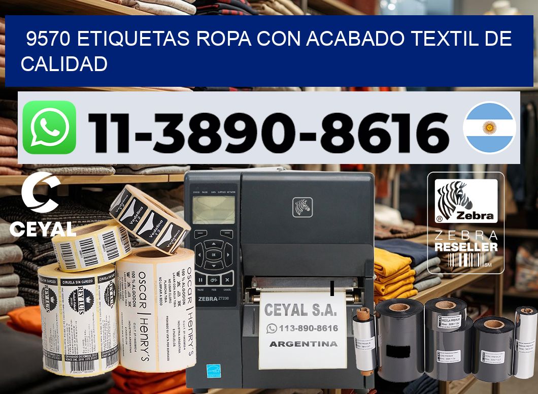 9570 Etiquetas ropa con acabado textil de calidad