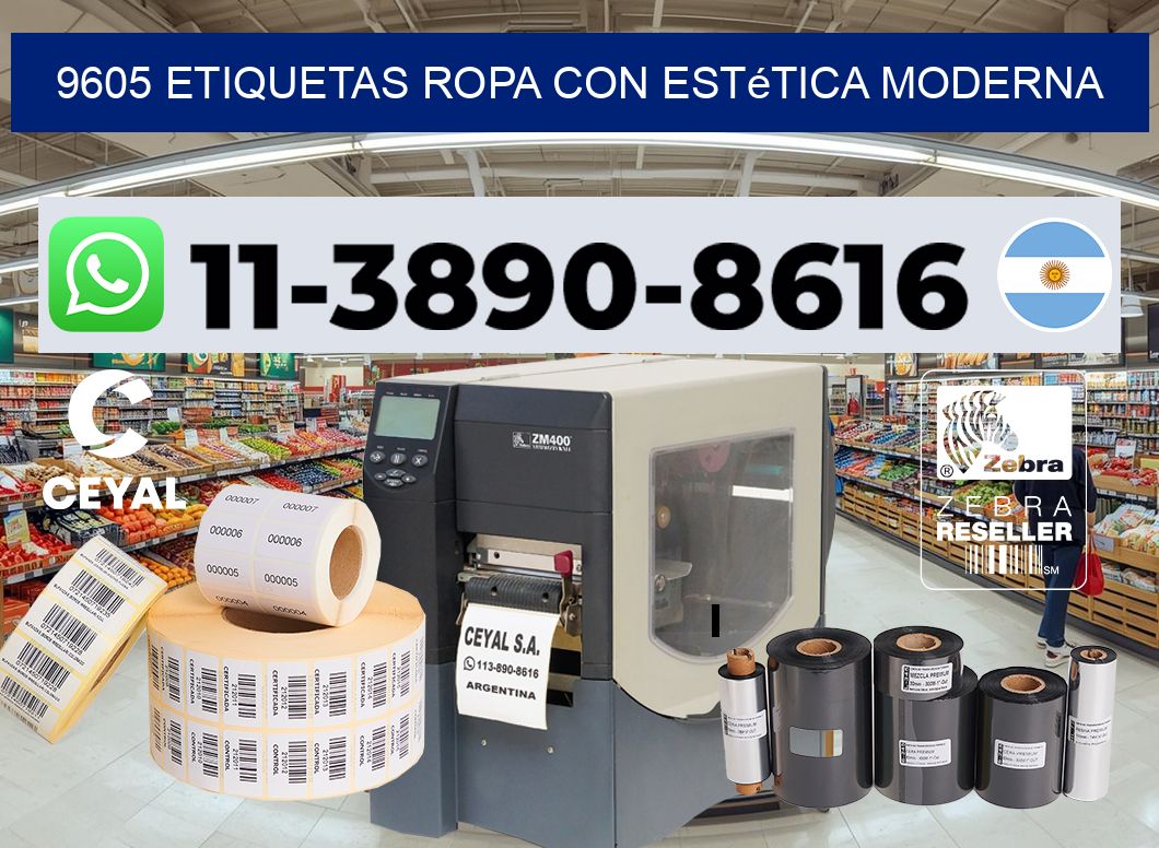 9605 Etiquetas ropa con estética moderna