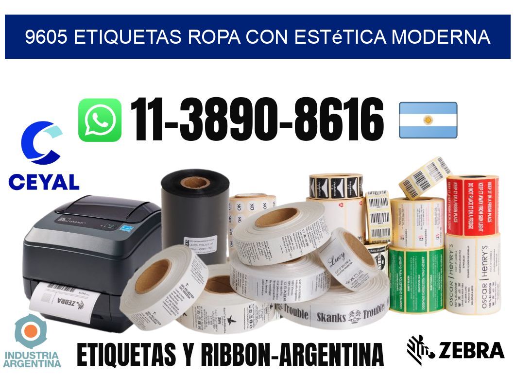 9605 Etiquetas ropa con estética moderna