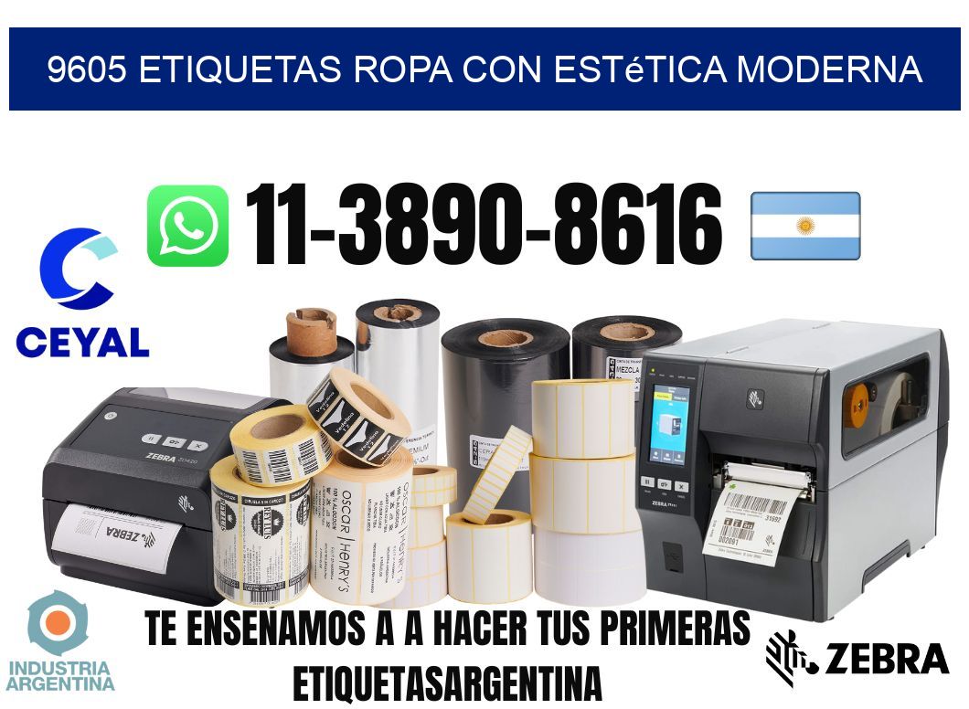 9605 Etiquetas ropa con estética moderna