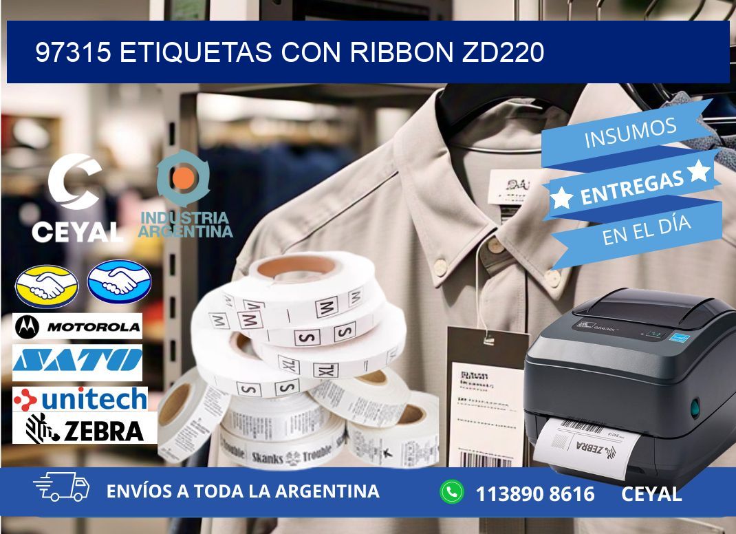 97315 etiquetas con ribbon zd220