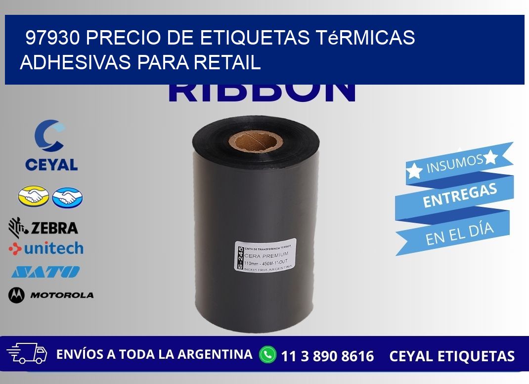 97930 precio de etiquetas térmicas adhesivas para retail