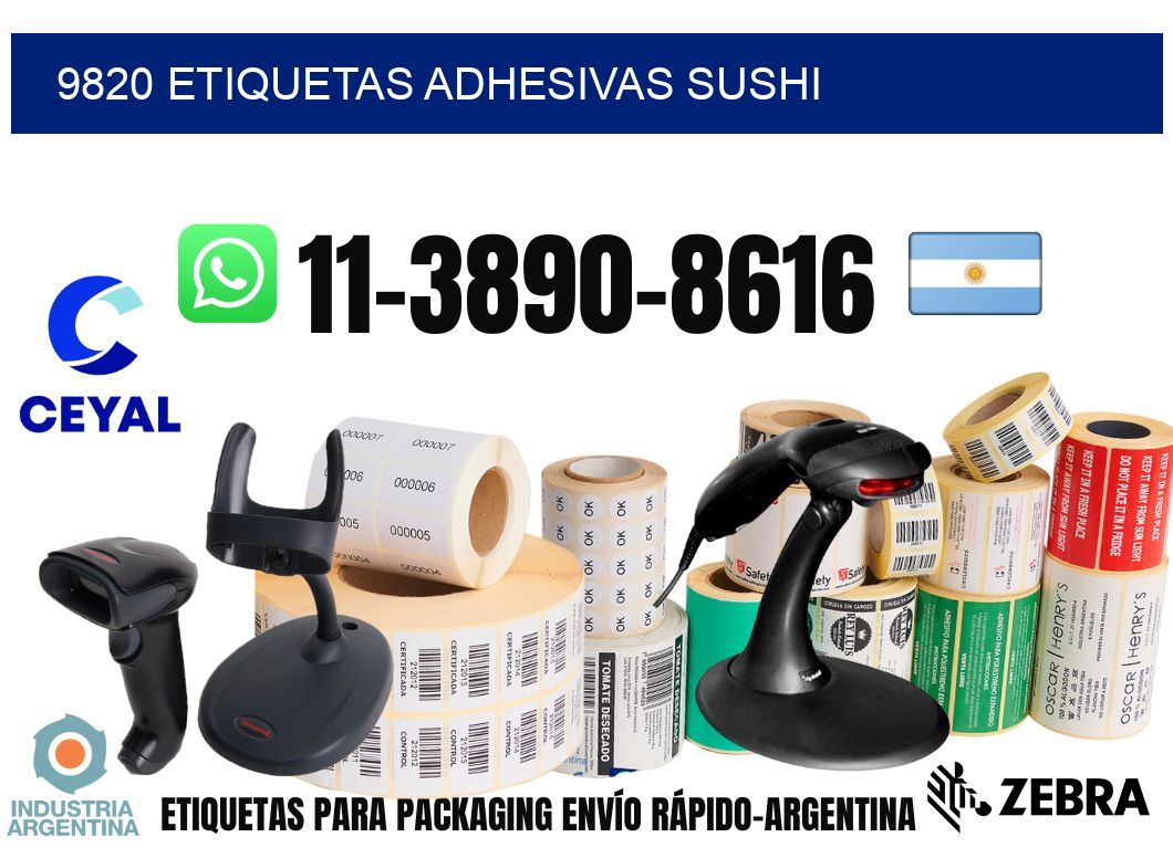 9820 etiquetas adhesivas sushi