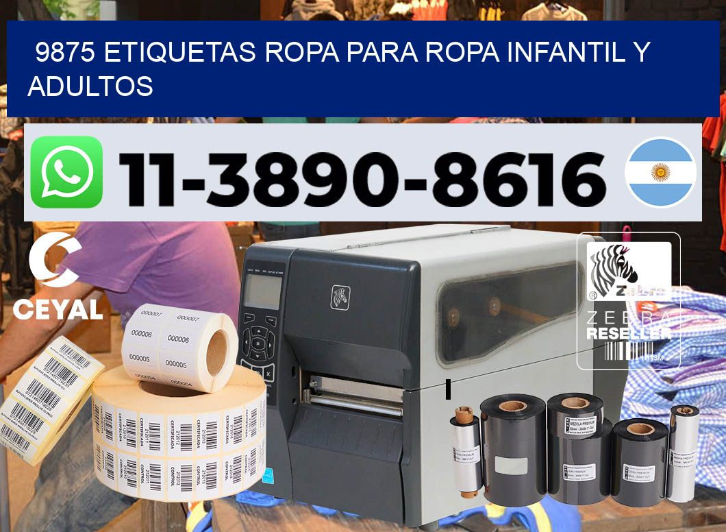 9875 Etiquetas ropa para ropa infantil y adultos