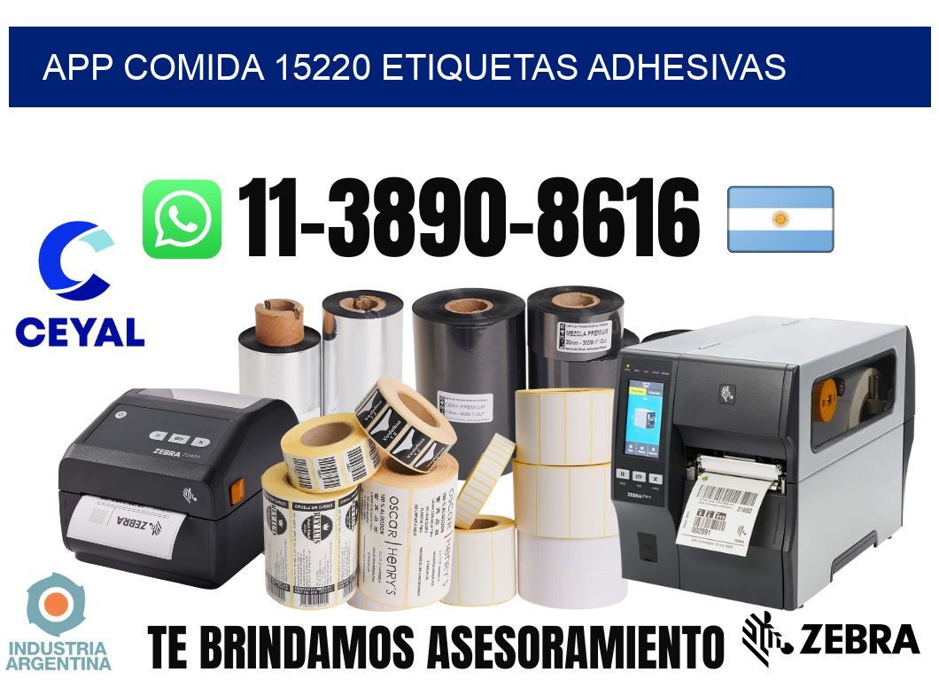 App comida 15220 etiquetas adhesivas