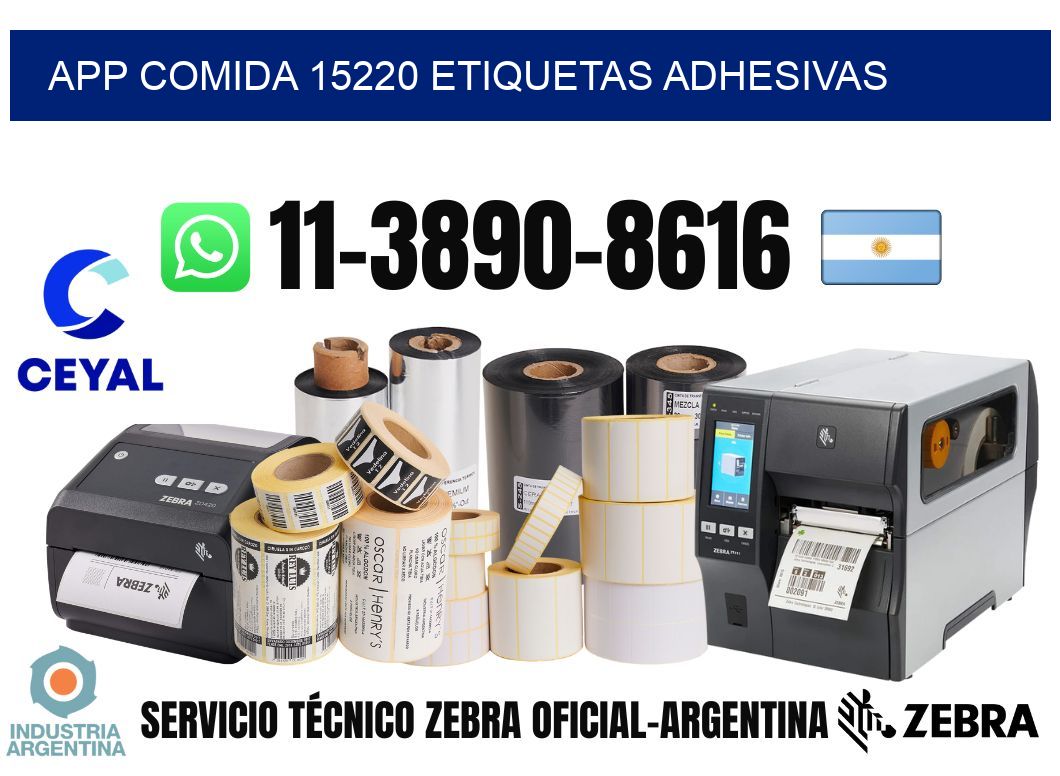 App comida 15220 etiquetas adhesivas