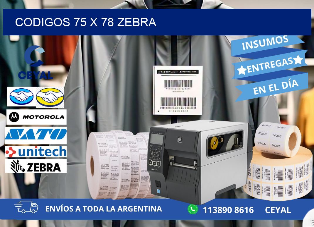 codigos 75 x 78 zebra