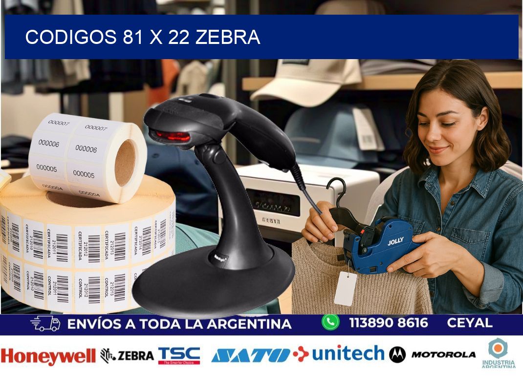codigos 81 x 22 zebra