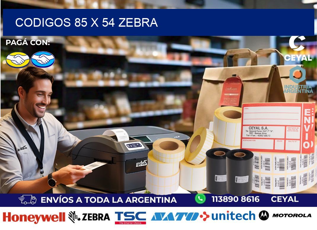 codigos 85 x 54 zebra