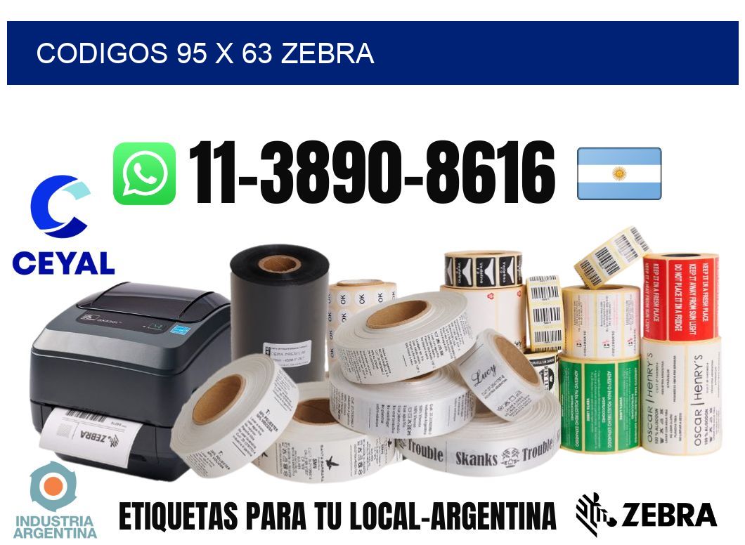 codigos 95 x 63 zebra