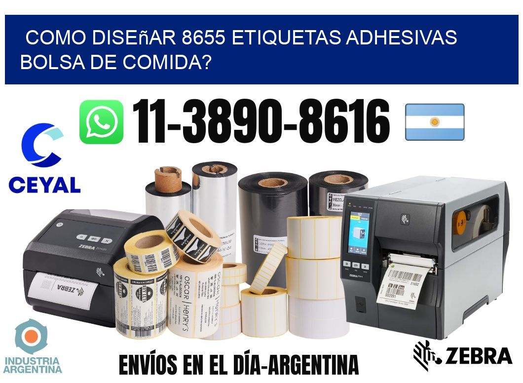 como diseñar 8655 etiquetas adhesivas bolsa de comida?