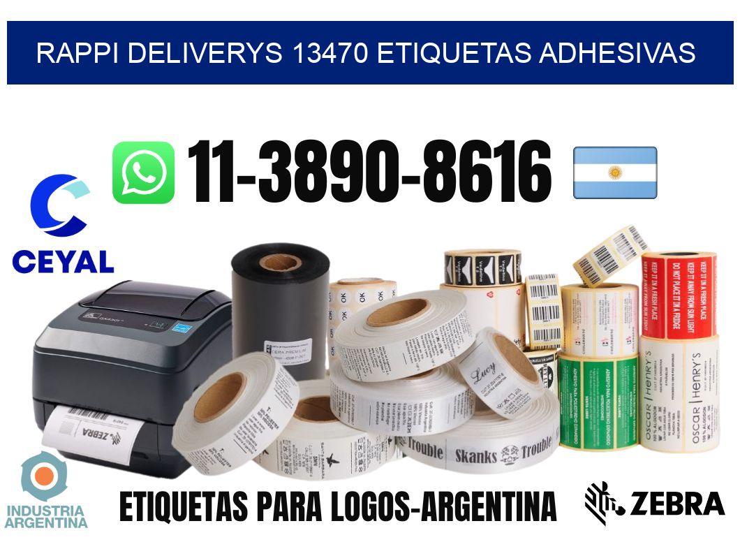 rappi deliverys 13470 etiquetas adhesivas