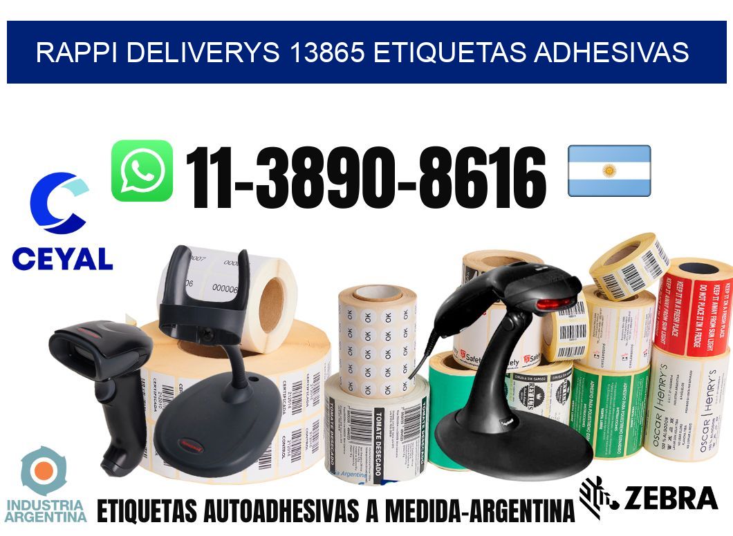 rappi deliverys 13865 etiquetas adhesivas