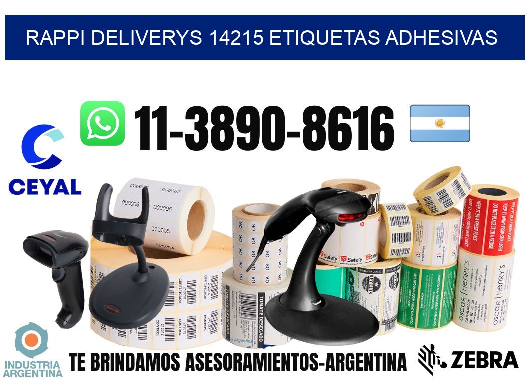 rappi deliverys 14215 etiquetas adhesivas