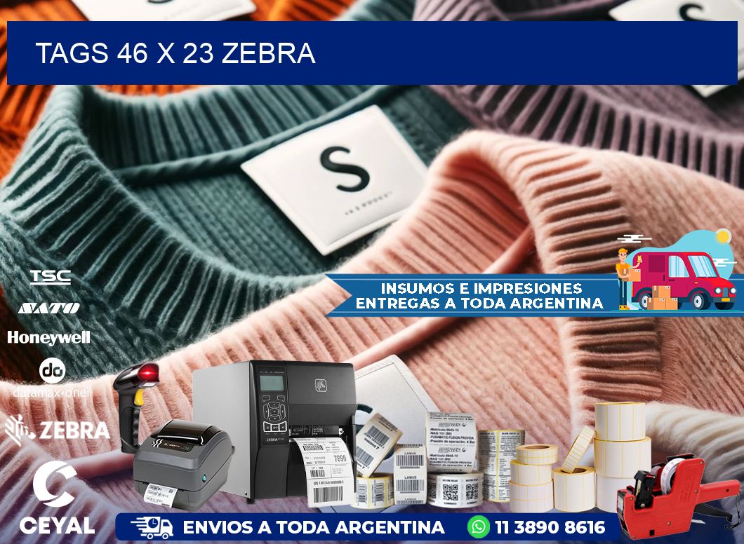 tags 46 x 23 zebra