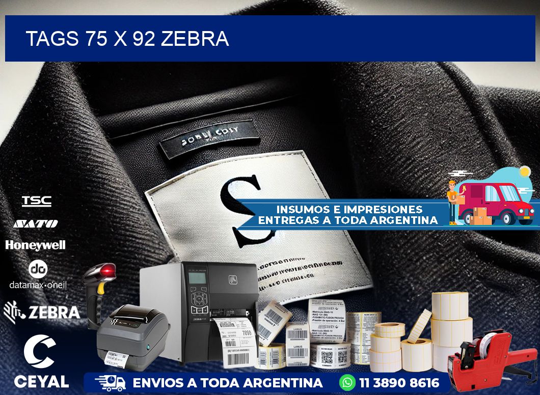 tags 75 x 92 zebra