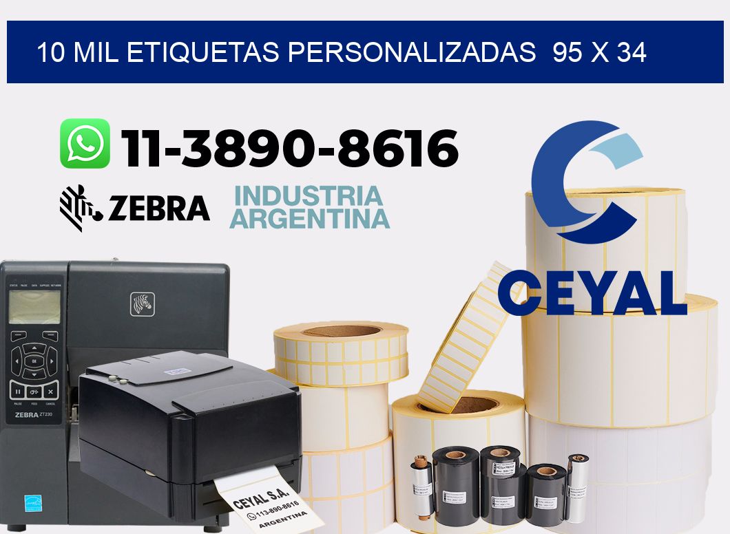 10 mil etiquetas personalizadas  95 x 34