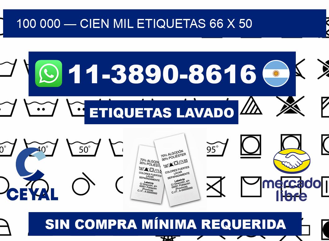 100 000 — cien mil etiquetas 66 x 50