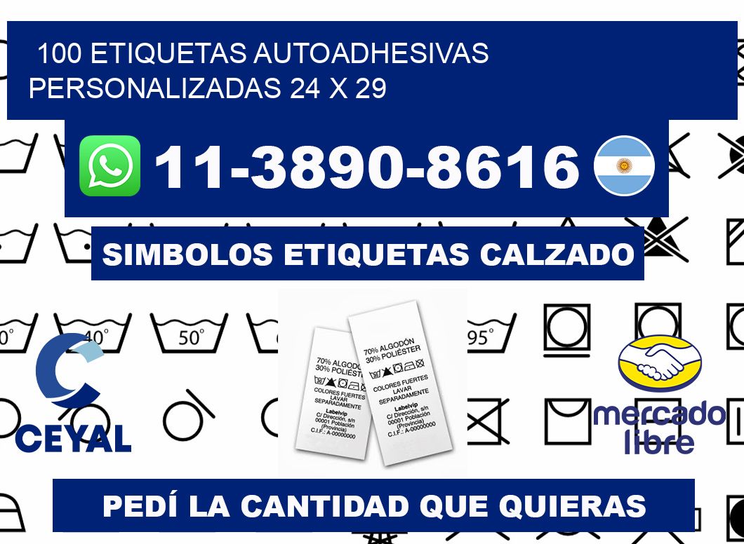 100 Etiquetas autoadhesivas personalizadas 24 x 29