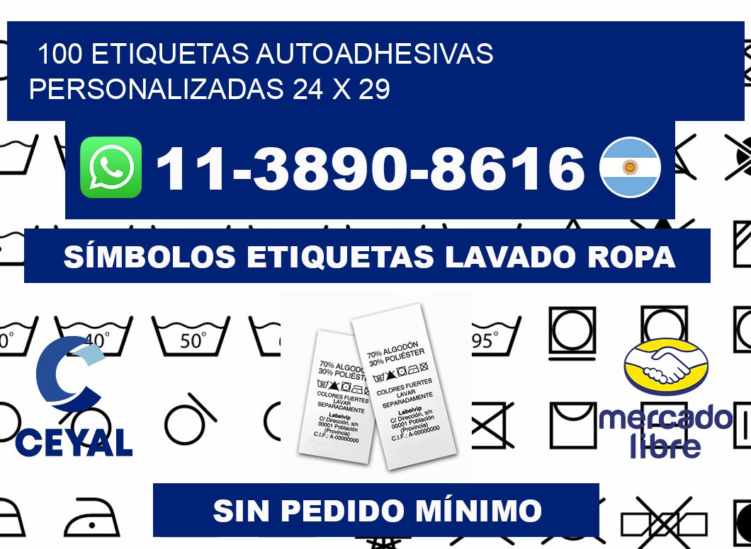 100 Etiquetas autoadhesivas personalizadas 24 x 29