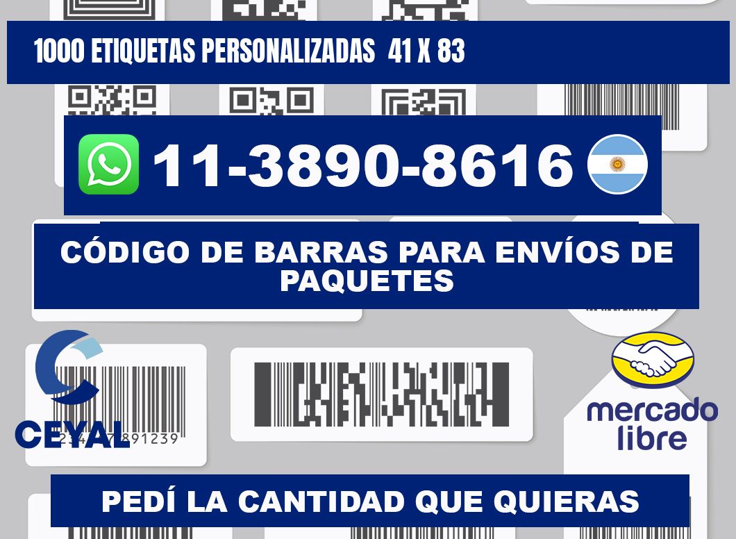 1000 etiquetas personalizadas  41 x 83