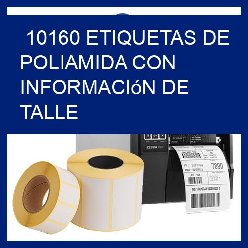 10160 Etiquetas de poliamida con información de talle