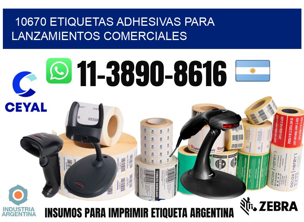 10670 Etiquetas adhesivas para lanzamientos comerciales