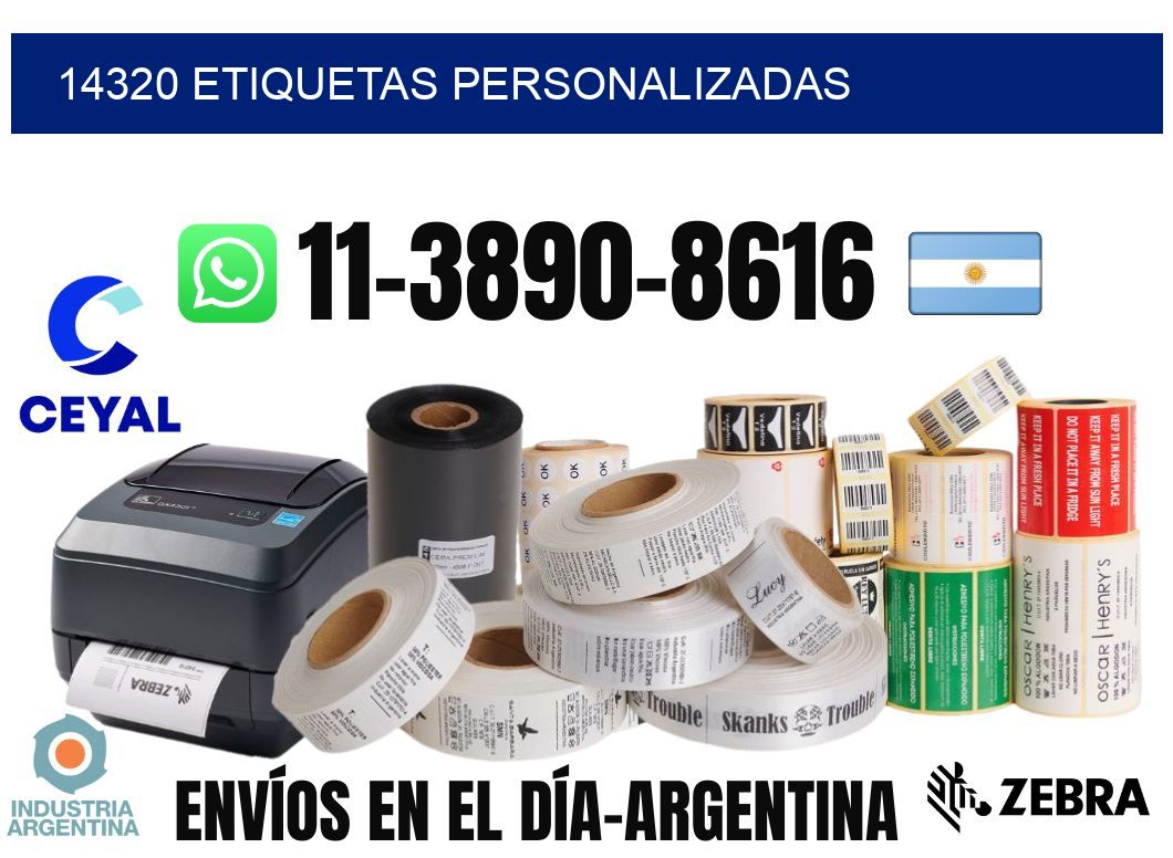 14320 etiquetas personalizadas