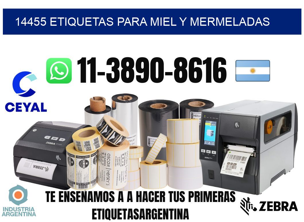 14455 Etiquetas para miel y mermeladas