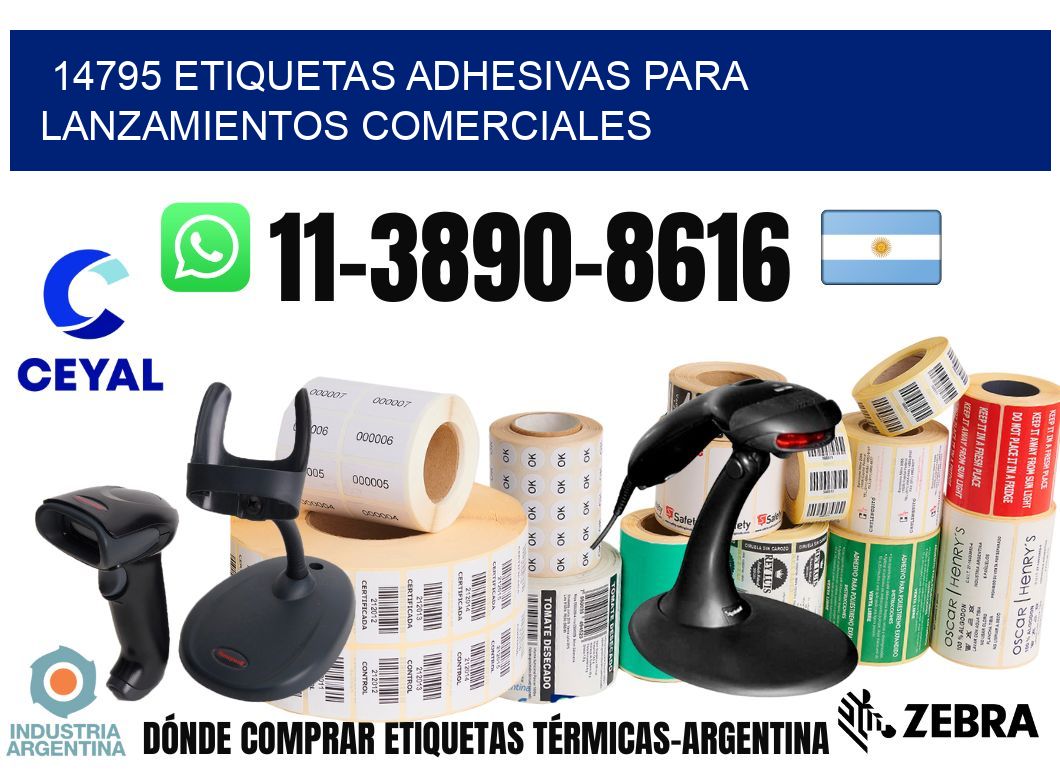 14795 Etiquetas adhesivas para lanzamientos comerciales
