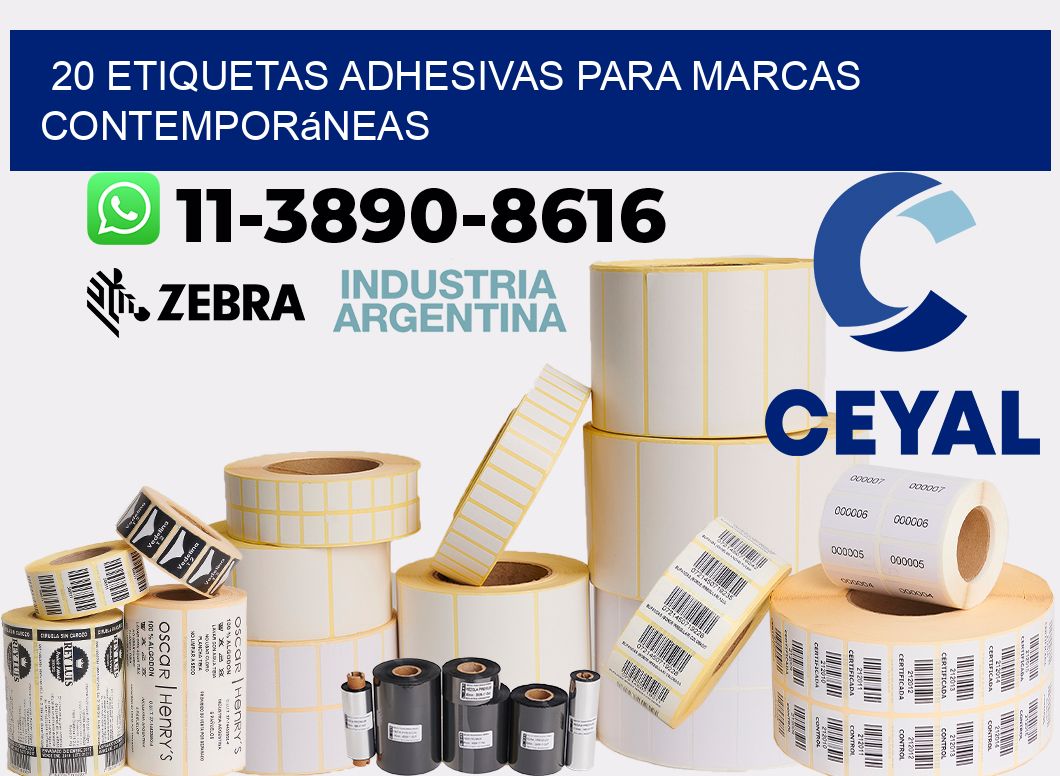 20 Etiquetas adhesivas para marcas contemporáneas