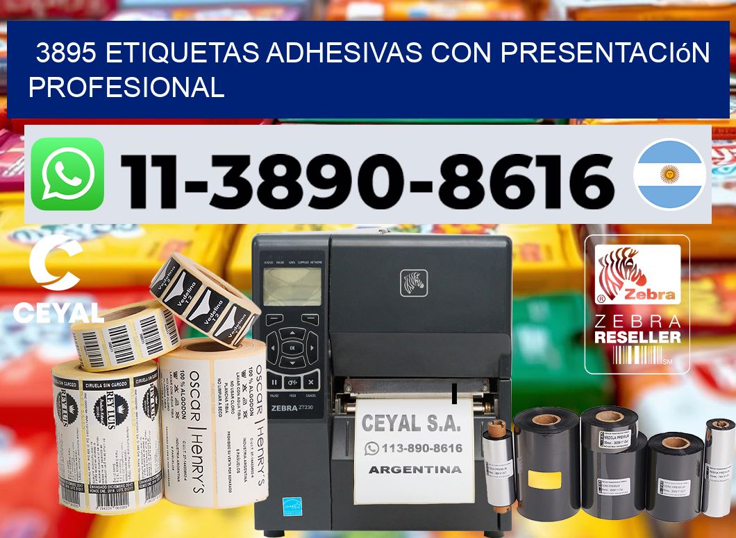 3895 Etiquetas adhesivas con presentación profesional
