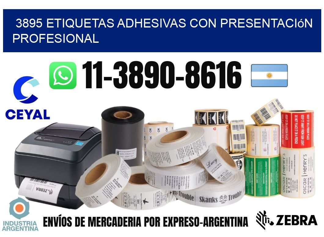 3895 Etiquetas adhesivas con presentación profesional