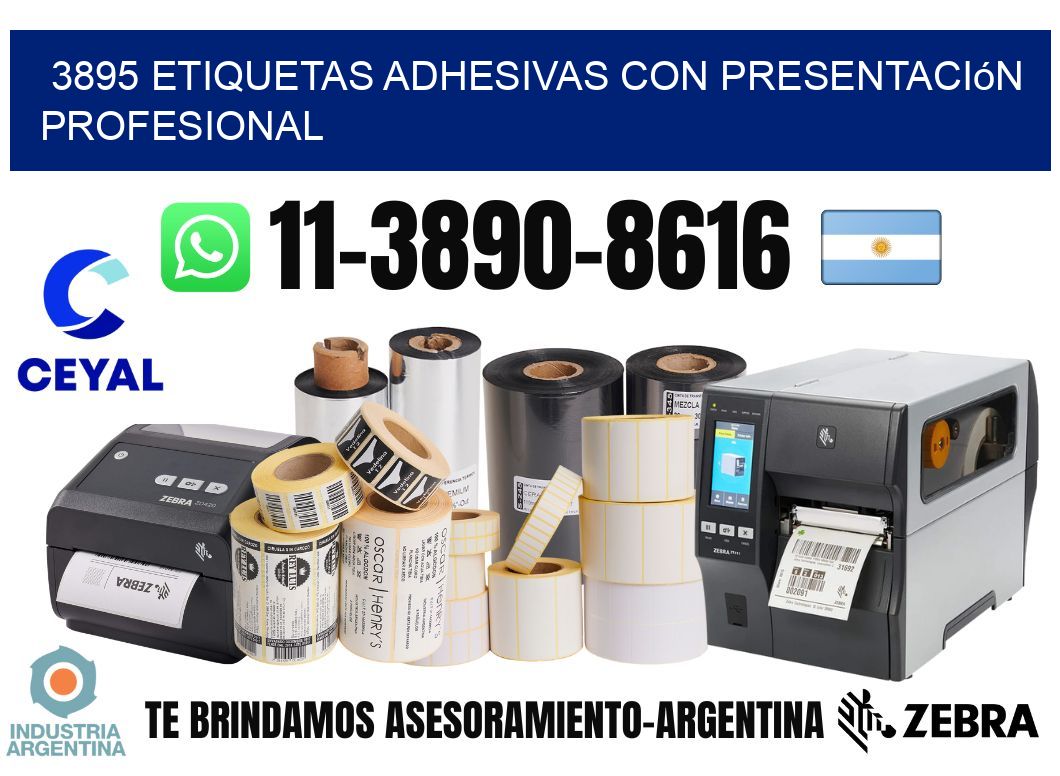 3895 Etiquetas adhesivas con presentación profesional