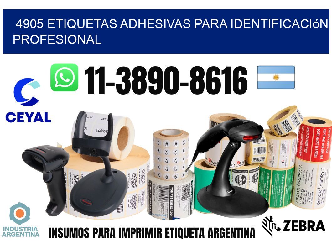4905 Etiquetas adhesivas para identificación profesional