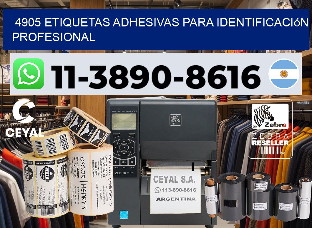 4905 Etiquetas adhesivas para identificación profesional