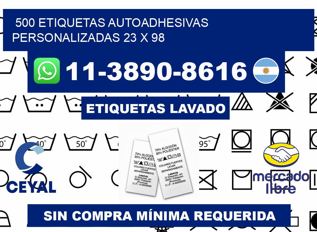 500 Etiquetas autoadhesivas personalizadas 23 x 98